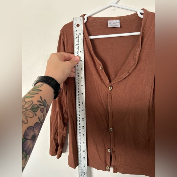 Jax & Lennon Brown Button-Up Bamboo Cardigan 5/6Y - Picture 4 of 7
